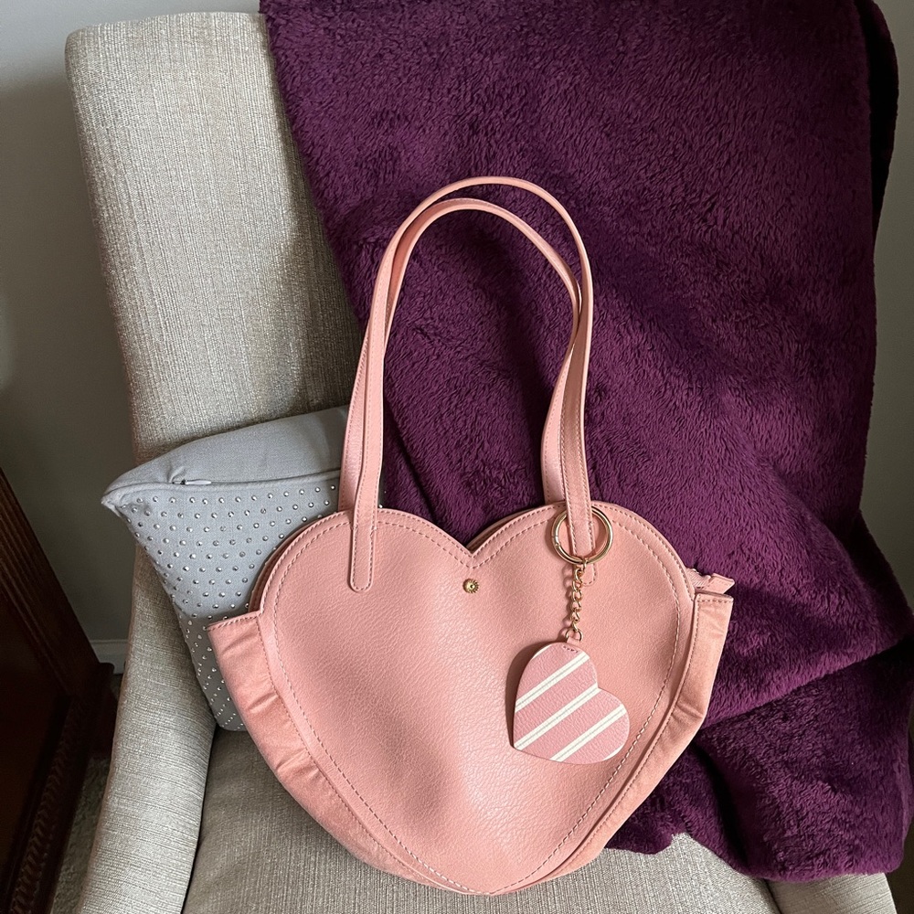 LC Lauren Conrad Pink Heart Tote Bag